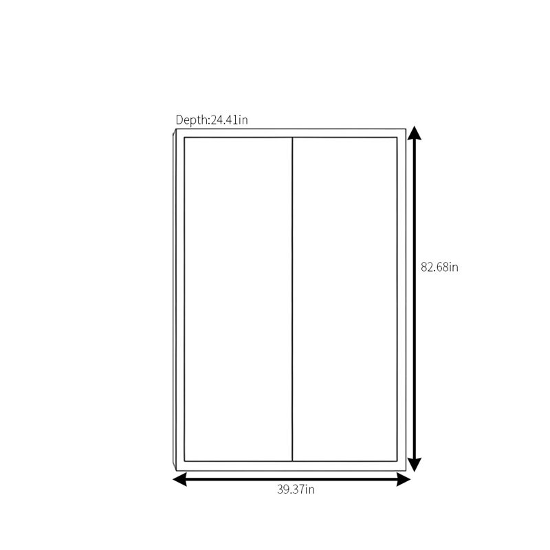 Armoire simple et classique à deux portes, H 83 po x l 39 po x P 24 po
