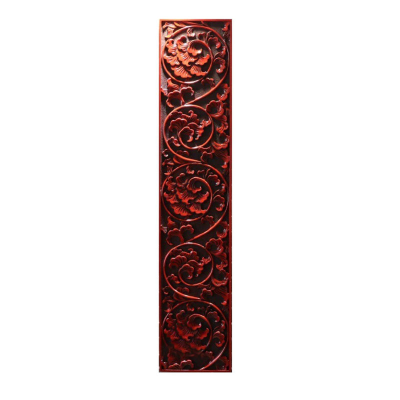 Décoration murale en relief à motif floral traditionnel, Rouge