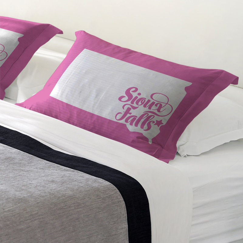 South Dakota Sham Set, Queen, Microfiber, Pink