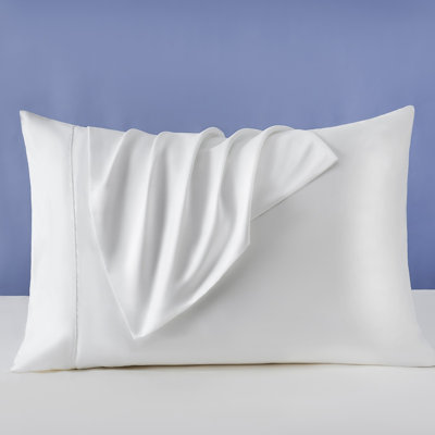 Satin White Pillowcases 2 Pack, Silky Soft Cooling Pillow Covers for Hair and Skin, Smooth Satin Pillowcases with Envelope Closure, 20x30 Inches，Gift for Mother’s Day