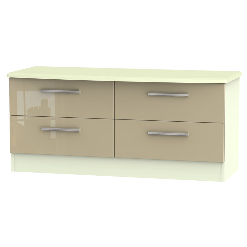 Fully Assembled Yvette 4 Drawer Chest, Cream/Mushroom