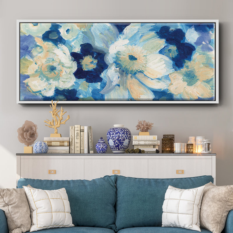 Blue Nocturne II- Framed Canvas, 24" H x 60" W