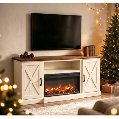 Foyer électrique encastrable 30 po, foyer encastré avec ensemble de bûches réaliste et flamme, télécommande, minuterie et protection contre la surchauffe pour meuble télé