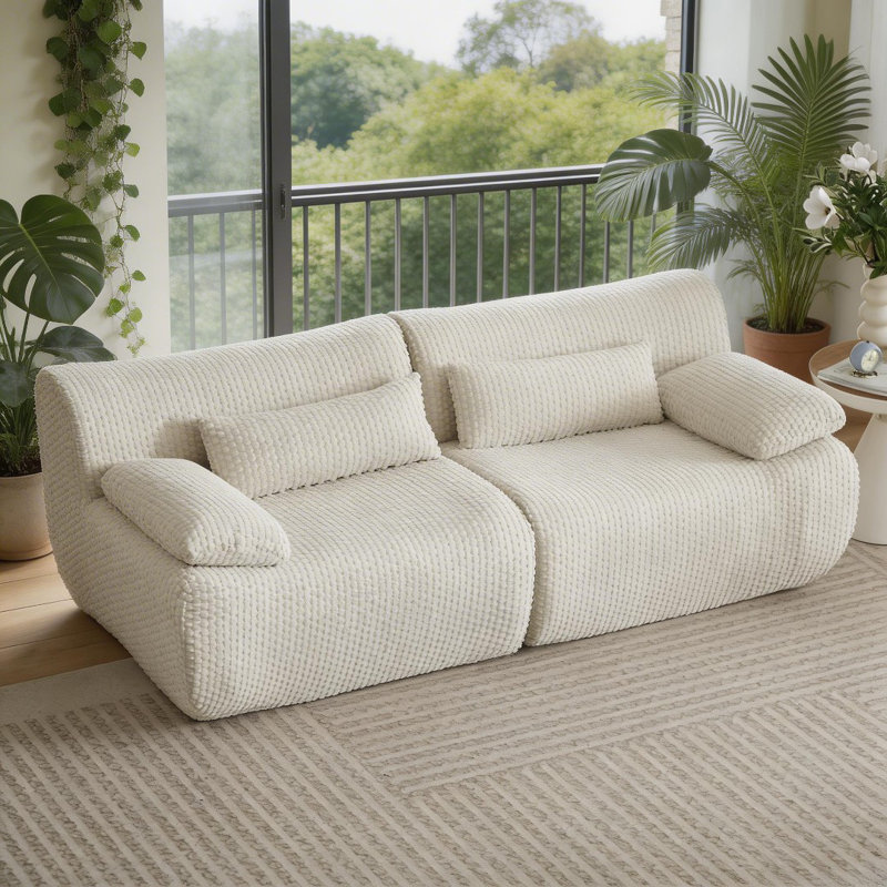 Boneless Sectionals, Velours côtelé gris