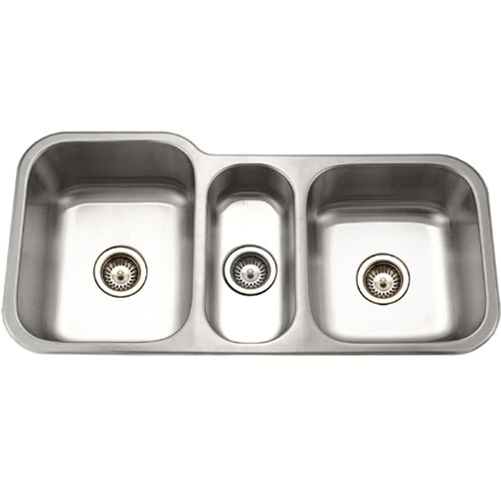 Medallion Gourmet 39.19'' L Undermount Triple Bowl Stainless Steel Kitchen Sink Houzer