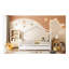 Lit double en bois avec lit gigogne simple, blanc