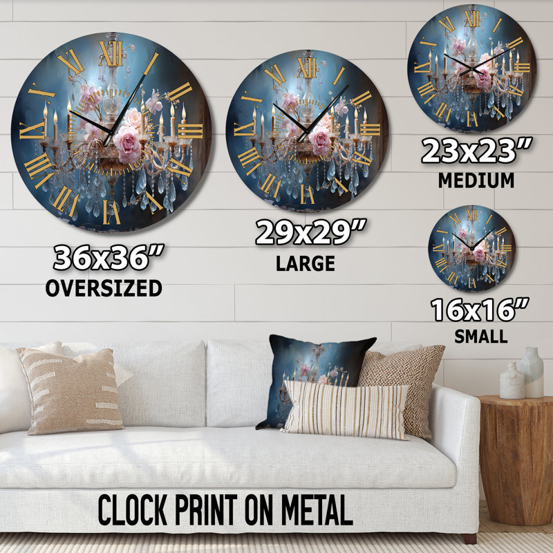 Horloge murale Chandelier Transcendent Elegance, Grand