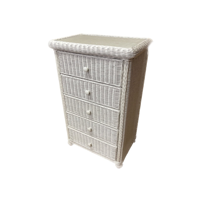 Commode 5 tiroirs Watkins, Blanc