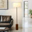 Oren 60" Modern Classic LED Standing Floor Lamp With Heavy-Weighted Base In Walnut Finish