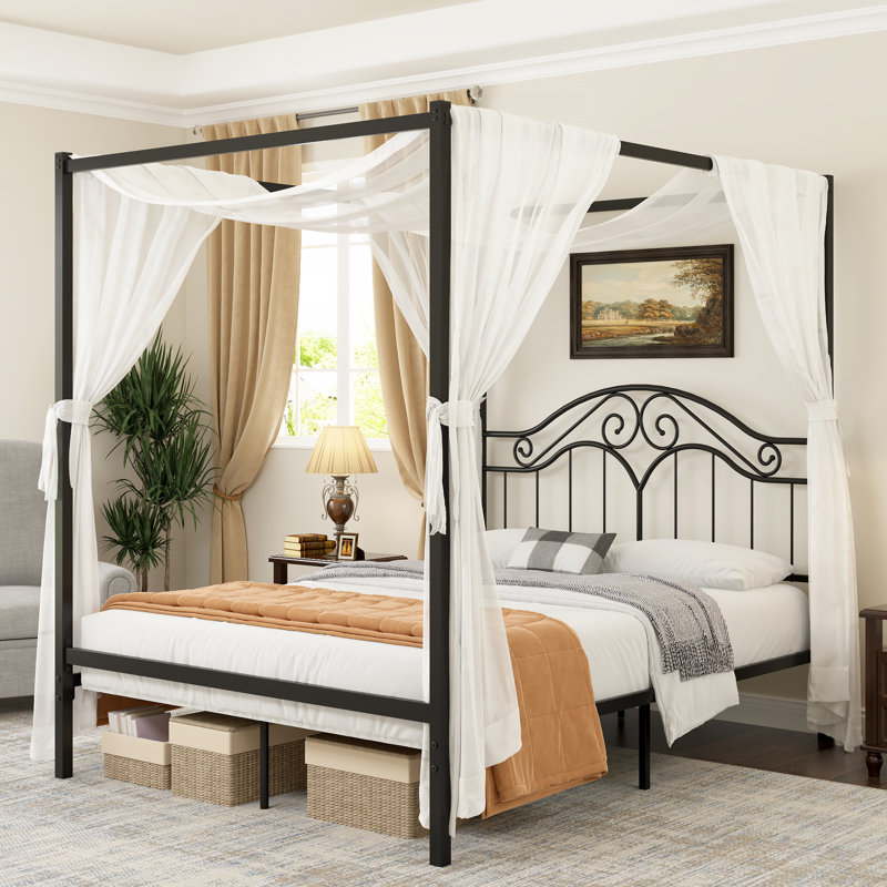 Heavy Duty Metal Canopy Bed Frame
