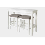 Deljan 49" Three Piece White Rectangular Solid and Manufactured Wood and Solid + Manufactured Wood Bar Table