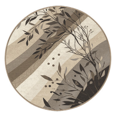 Tapis beige doux et moelleux à motif abstrait bord de mer en olivier Esmont