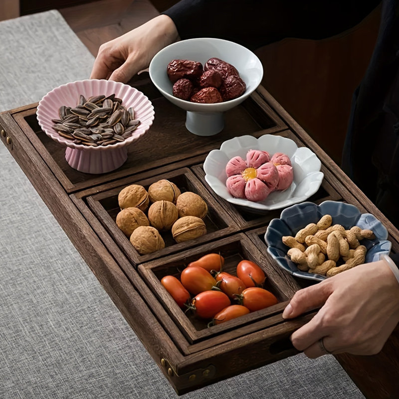 HKFUYULINTECHLIMITED Tray Solid Wood Divided Serving Dish
