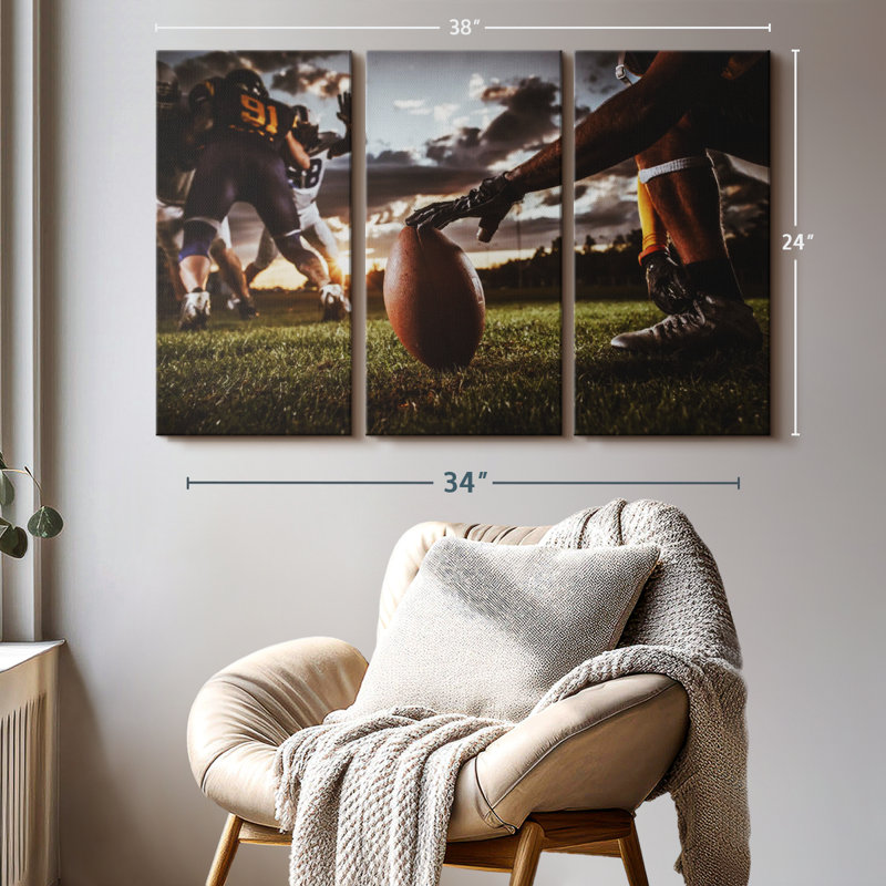 «American Football Game» sur, H 24 po x l 38 po x P 1,25 po
