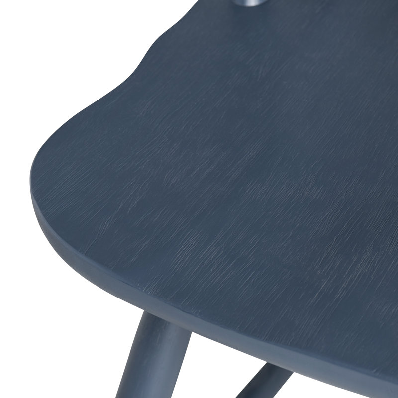 Blouson Solid Wood Side Chair, Blue