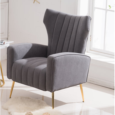 Floreal 27.5" Wide Velvet Wingback Chair