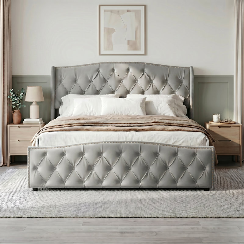 Lift Up Storage Bed, Kingsize (5'), Grey