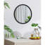 Miroir rond 32 po à cadre perlé en métal
