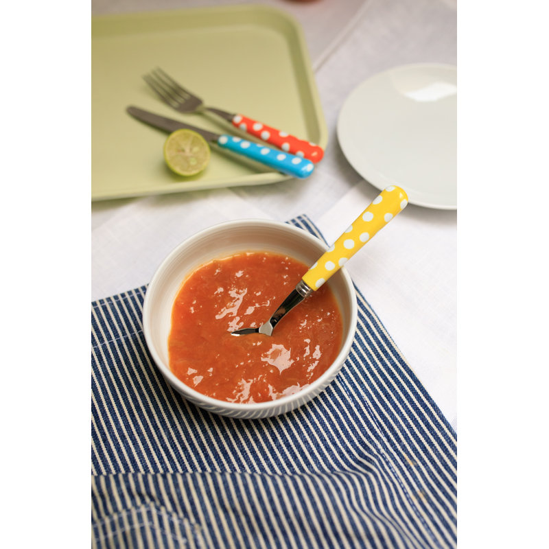 Sabre Paris - 24 Pieces Cutlery Set White Dots, Grey