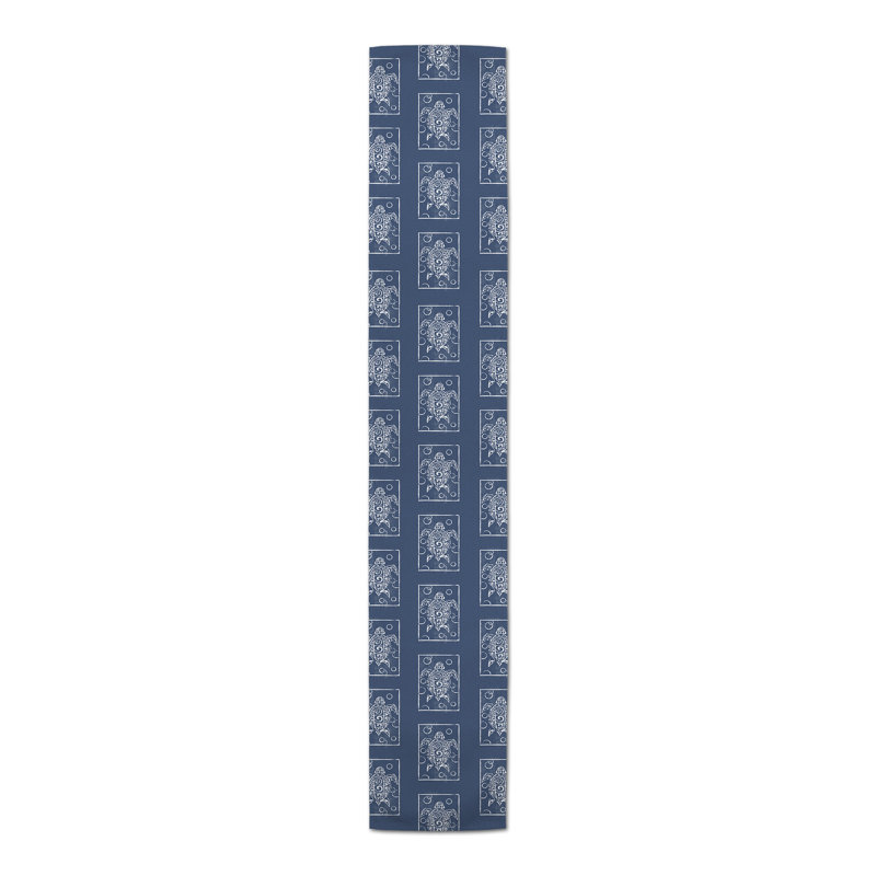 Chemin de table gris, 72 po x 16 po, 1, Bleu marine