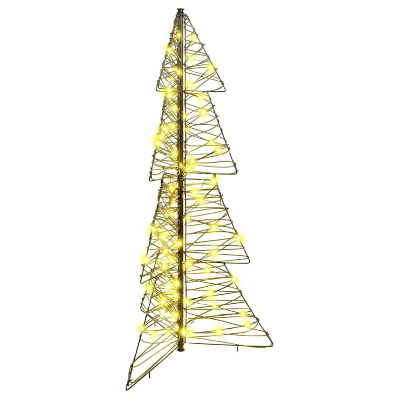 vidaXL Christmas Tree with 240 LEDs Acrylic, 120cm H x 63cm W x 23cm D, Warm White/Black