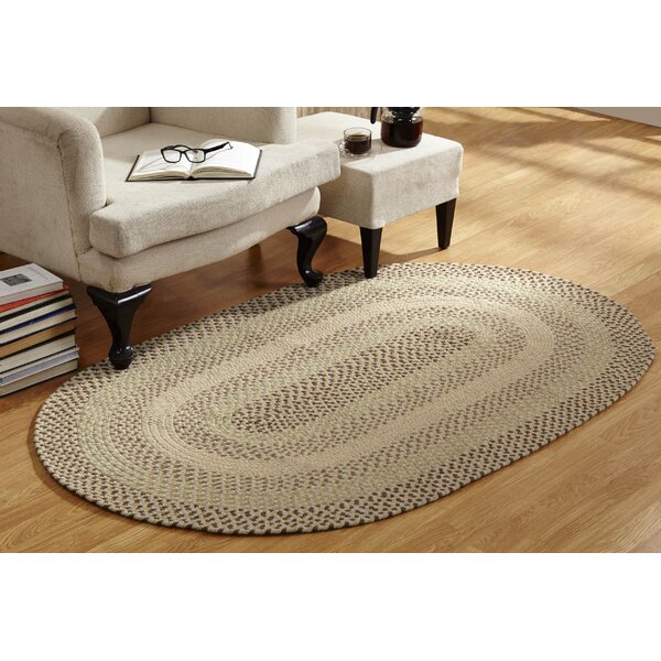 August Grove® Monnie Machine Braided Wool Natural Rug