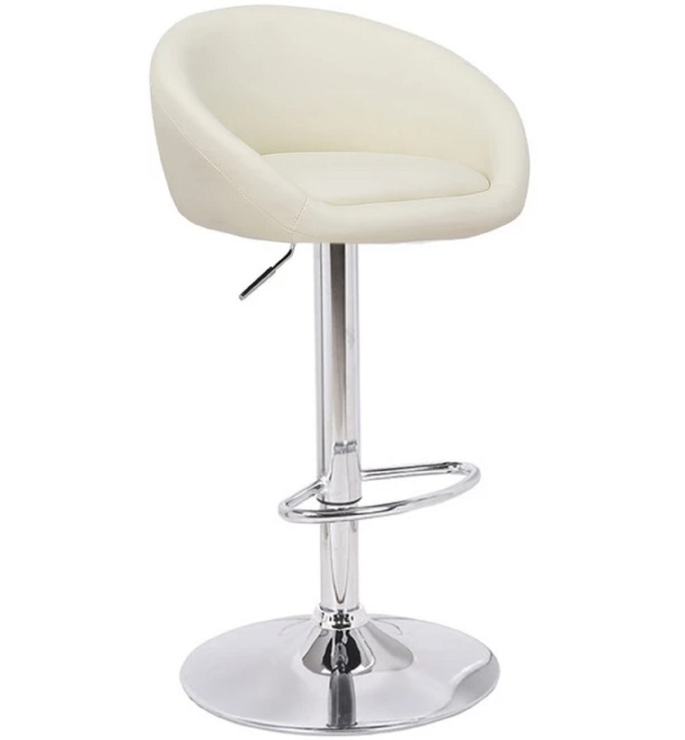 Basile Swivel Upholstered and Faux Leather Adjustable Height Bar Stool