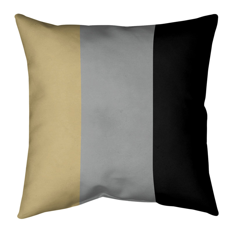 Coussin en suède Colorado, 26 po x 26 po, Or / gris / noir