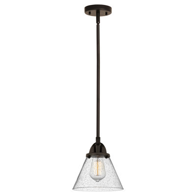 Mini-luminaire suspendu 1 tige 8 po Nouveau - 2 lumières coniques - ampoule non incluse - finition chrome poli - abat-jour blanc mat