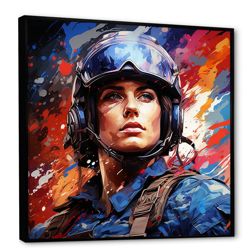 Soldat de soldat I - impression d'art mural militaire, Cadre flottant noir, H 36 po x l 36 po