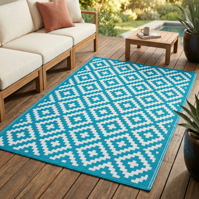 Tapis d'extérieur imperméable en paille recyclée Izna