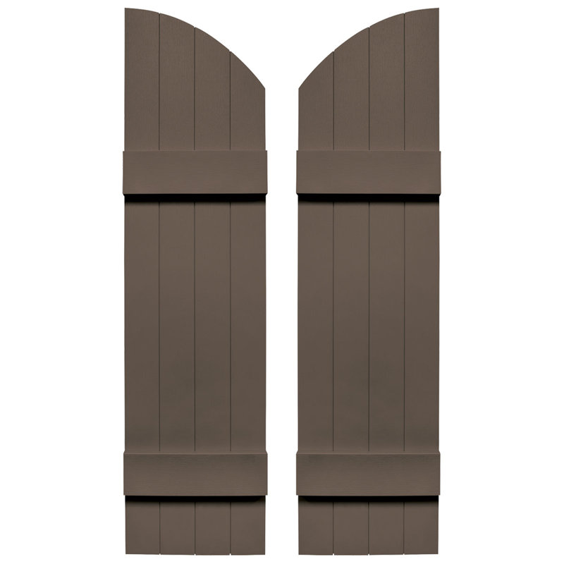 Builders Edge, paire de volets standard à quatre planches jointes avec arche, planche-n-lattes, 49 po, Rôti français