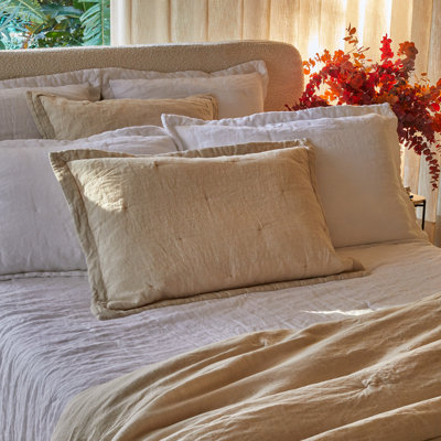Madeira Washed Linen Quilted Sham