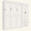 Lit escamotable avec armoire de rangement et tiroirs, tête de lit tapissier Murphy-133671877