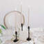 Ensemble de 3 porte-bougies noir mat et chandelier de style chandelier noir pour bougeoirs de style campagnard moderne