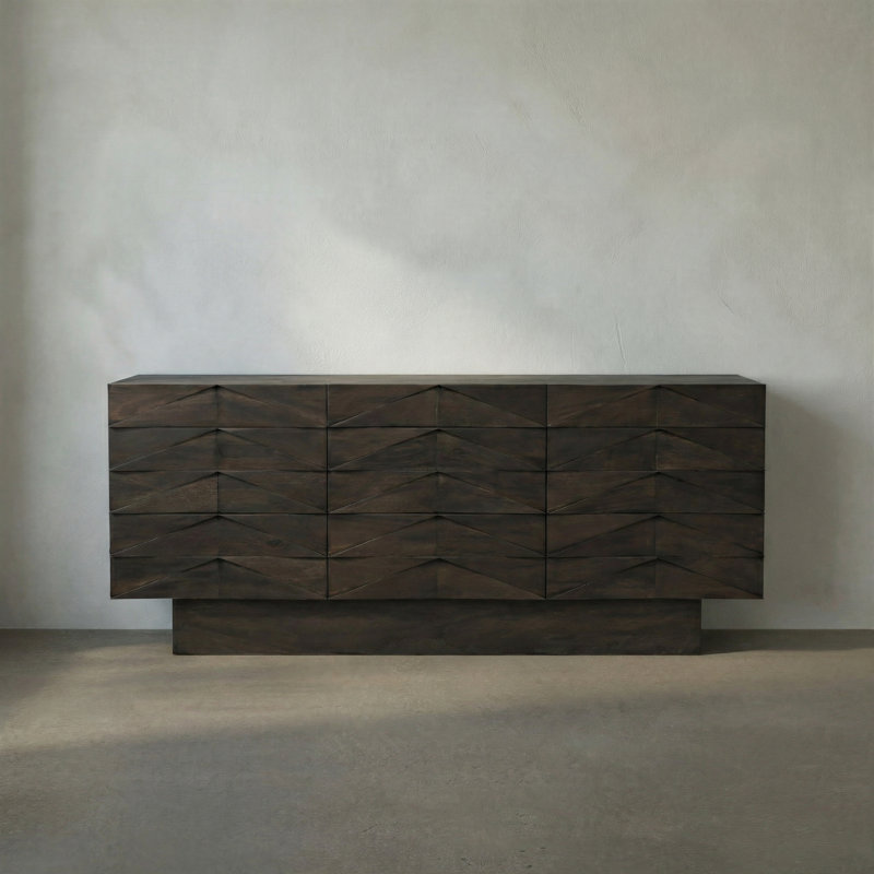 Drake 75'' W Solid Wood Sideboard, Ebony Walnut