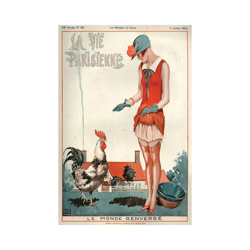 1925 La Vie Parisienne Magazine Cover by Georges Leonnec - Painting on Canvas, Wrapped Canvas