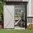 Metal Tool Shed with Single Door - Slanted Roof, Small Size, 5x3FT, Garden Storage, Outdoor Iron Tool Storage-123198150