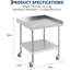 Table de barbecue NSF en acier inoxydable d'une capacité de 400 lb avec des roues de 5 po et un déflecteur de 2 po pour la cuisine commerciale-118826279
