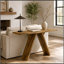 Console, table d'entrée étroite de 43,4 pouces de long avec base en forme de V, console de canapé rustique pour le couloir, le salon, le canapé derrière-1203175603-1203175598-1203175596
