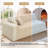 Upholstered Light Camel Faux Rabbit Fur Flannel Sofa With Pillows – All Foam Compressed And No-Assembly Modular Design-123038184