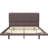 Modern Floating Bed Frame With Led , Queen Size Coffee Pu Leather Bed, Structure, Effortless Assembly, 8 Modes Frame, Size,-990874964-990874966