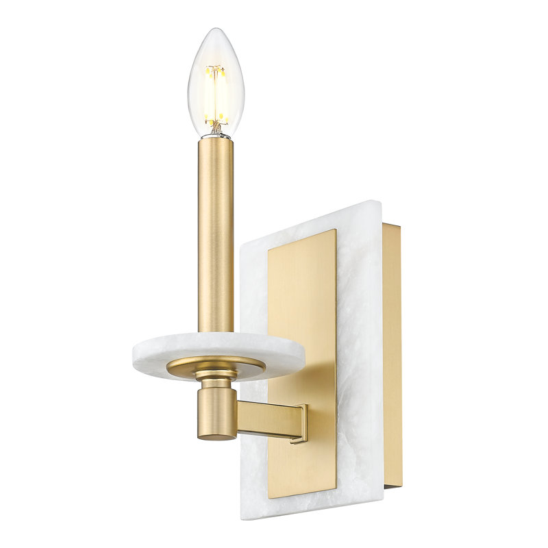 Applique murale moderne Burdine, Doré, H 9 po x l 5 po x P 5,75 po, Une lumière