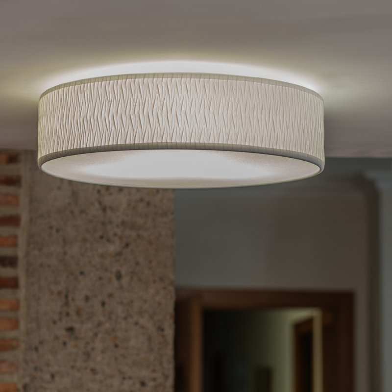 Once Fabric Flush Mount, White