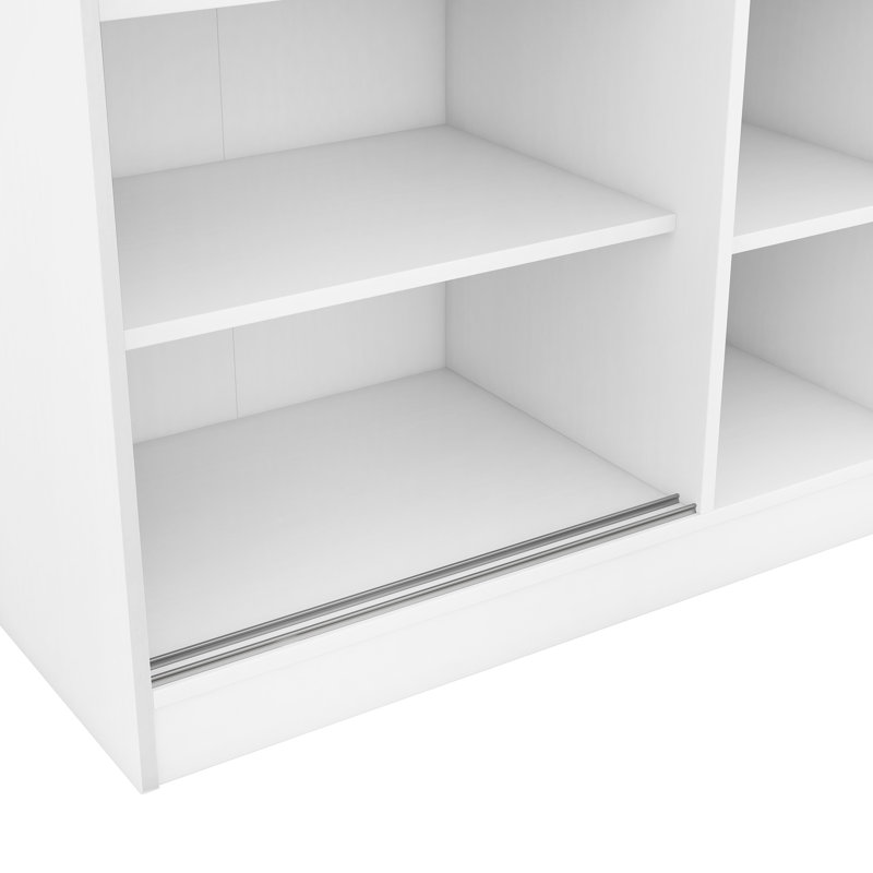 Armoire moderne à 3 portes avec tablettes élégantes, blanc