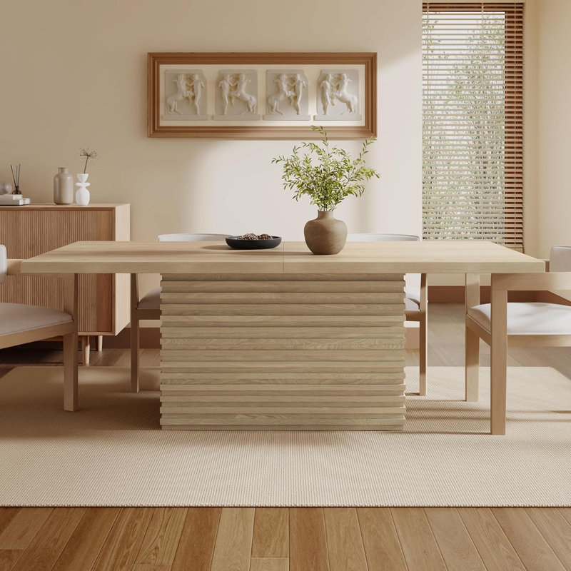 Rectangular 84-inch Dining Table, Light Natural