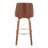 Gianna Mid-Century Modern Fixed-Height Barstool With Swivel In Walnut Wood And Light Grey Faux Leather With Round Chrome Metal Footrest By Lumisource - Set Of 2-129402603-129402600