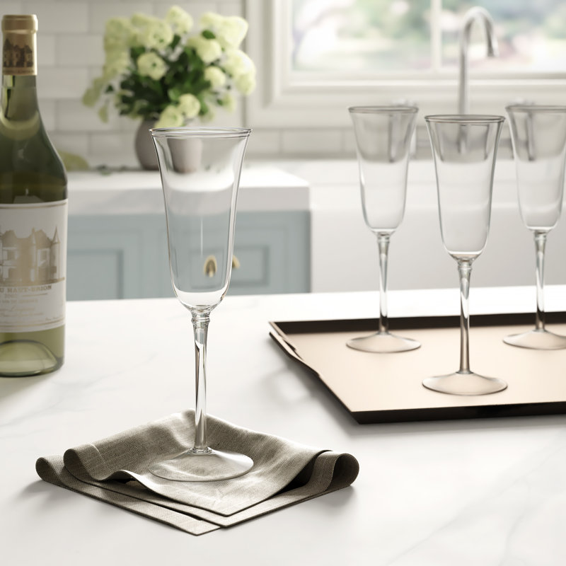 6 oz. Isalei Flûte en cristal, Argent