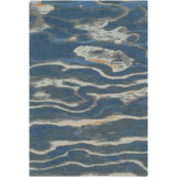 Artist Studio Hand Tufted Wool Abstract Area Rug in Navy/Sea Foam