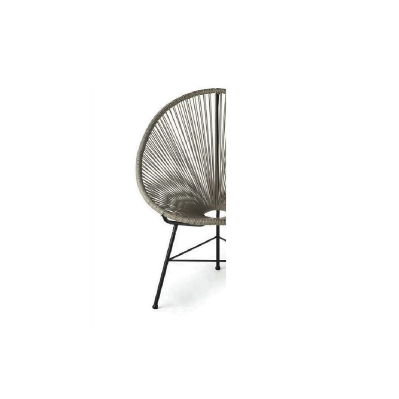 Chaise Acapulco, Gris clair / cadre noir